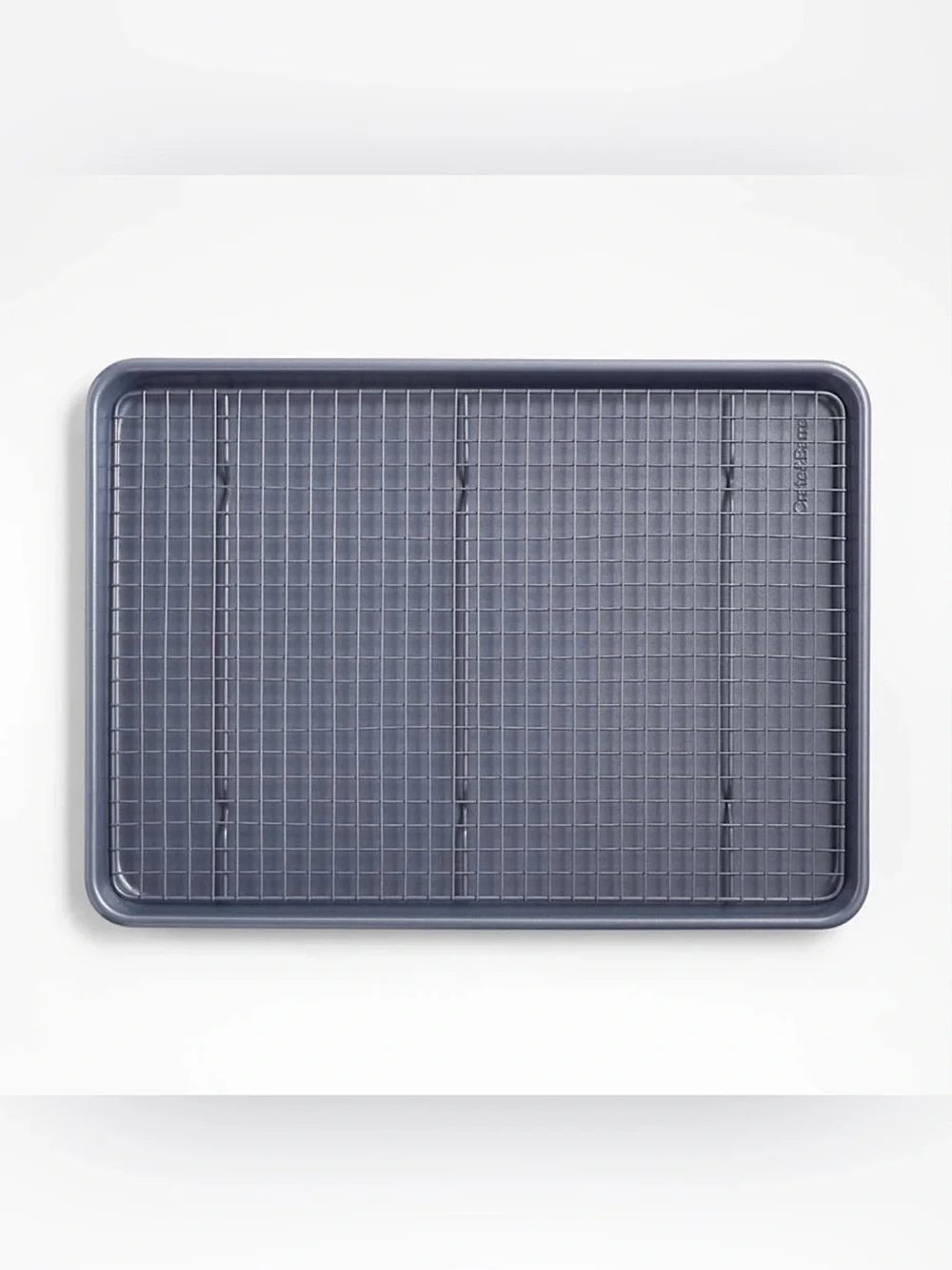 Crate & Barrel Slate Blue Silicone Nonstick Half Sheet Pan and Cooling Rack Set